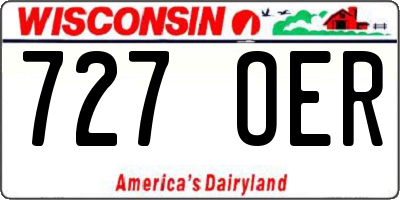 WI license plate 727OER