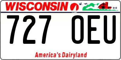 WI license plate 727OEU