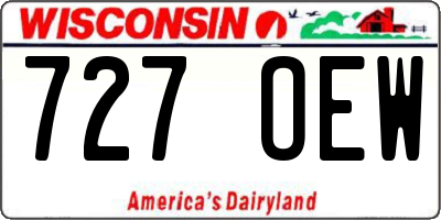 WI license plate 727OEW