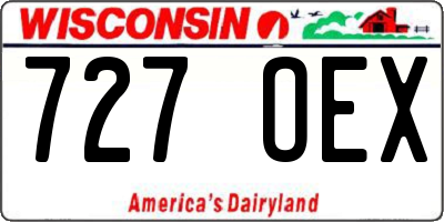 WI license plate 727OEX