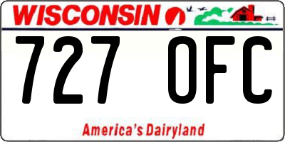 WI license plate 727OFC
