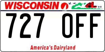 WI license plate 727OFF