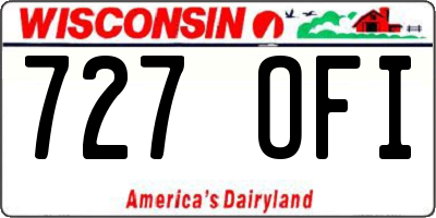 WI license plate 727OFI