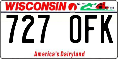 WI license plate 727OFK