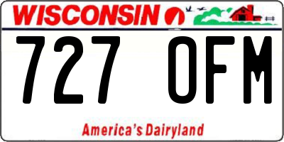 WI license plate 727OFM