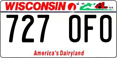 WI license plate 727OFO