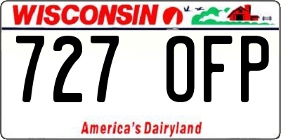 WI license plate 727OFP