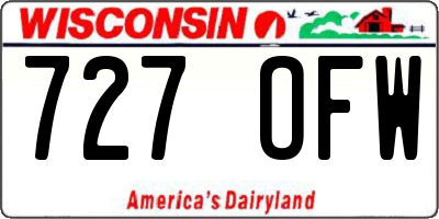 WI license plate 727OFW