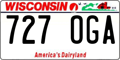 WI license plate 727OGA