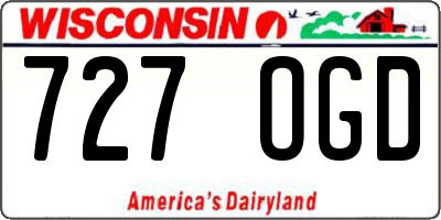 WI license plate 727OGD