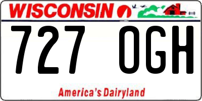 WI license plate 727OGH