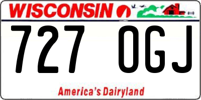 WI license plate 727OGJ