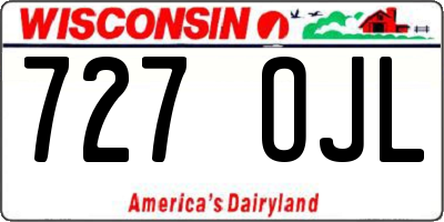WI license plate 727OJL