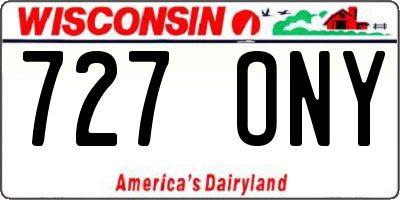 WI license plate 727ONY
