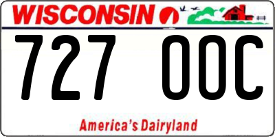 WI license plate 727OOC
