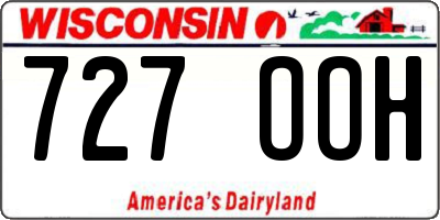 WI license plate 727OOH
