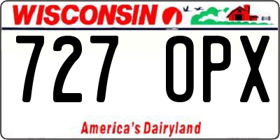 WI license plate 727OPX