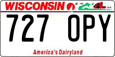 WI license plate 727OPY