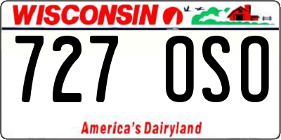 WI license plate 727OSO