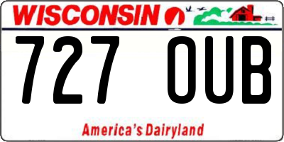 WI license plate 727OUB