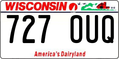 WI license plate 727OUQ