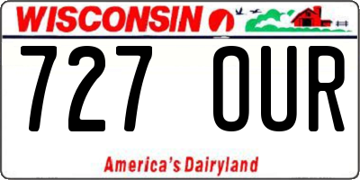 WI license plate 727OUR