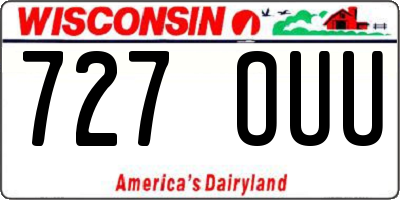 WI license plate 727OUU