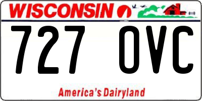 WI license plate 727OVC
