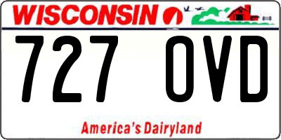 WI license plate 727OVD
