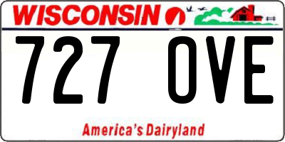 WI license plate 727OVE