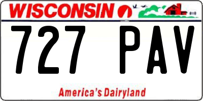 WI license plate 727PAV