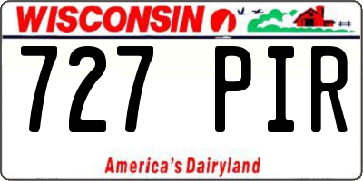 WI license plate 727PIR