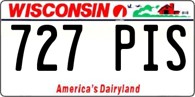 WI license plate 727PIS
