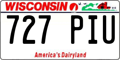 WI license plate 727PIU