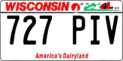 WI license plate 727PIV