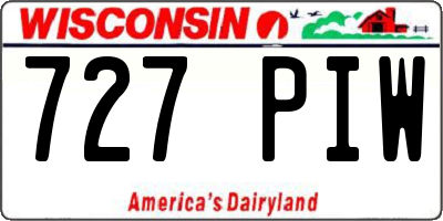 WI license plate 727PIW