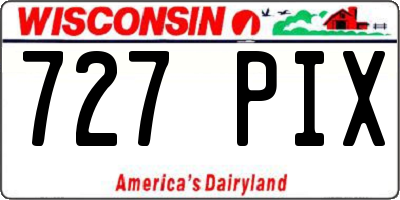 WI license plate 727PIX