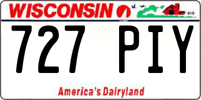 WI license plate 727PIY