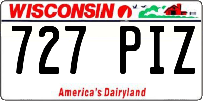 WI license plate 727PIZ