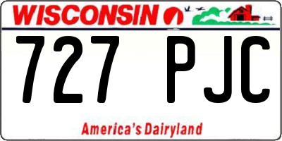 WI license plate 727PJC