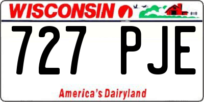WI license plate 727PJE