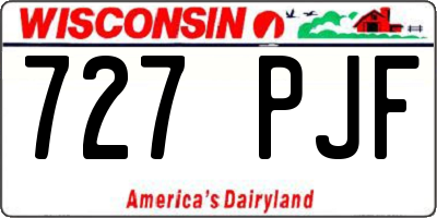 WI license plate 727PJF