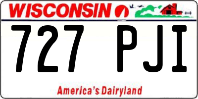 WI license plate 727PJI