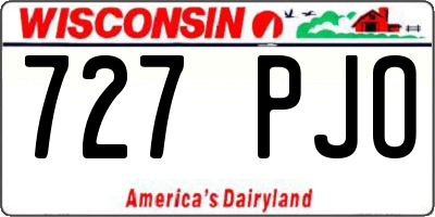 WI license plate 727PJO