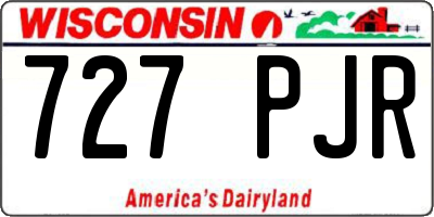 WI license plate 727PJR