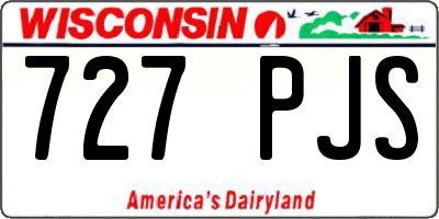 WI license plate 727PJS