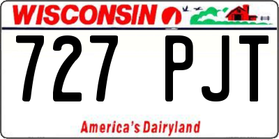 WI license plate 727PJT