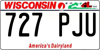 WI license plate 727PJU