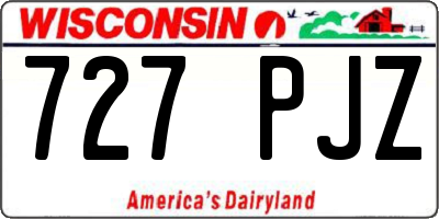 WI license plate 727PJZ