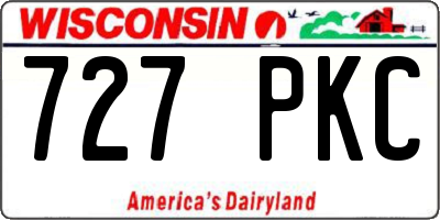 WI license plate 727PKC